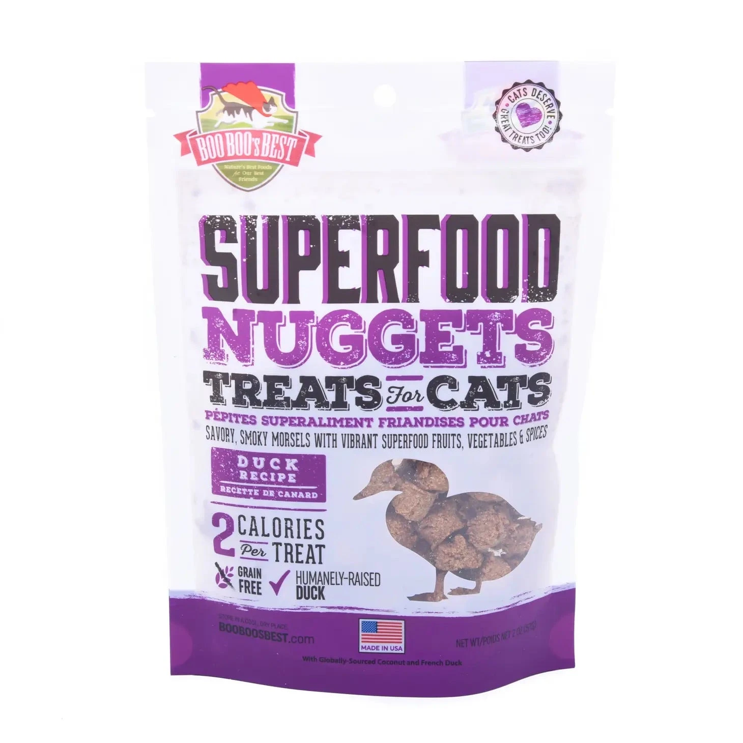 BOO BOO'S BEST Duck Superfood Nuggets Cat Treats (Made In The USA) 2 BOO BOO'S BEST Duck Superfood Nuggets Cat Treats (Made In The USA) - Image 2