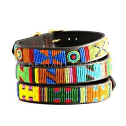 THE KENYAN COLLECTION Hippo Circus Beaded Leather Dog Collar (FINAL SALE) -Pet Sale Shop fbda7a4e 0d95 483f 9eb4 8a636c68900d