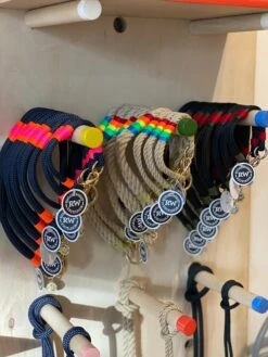 RUGGED WRIST Navy, Neon Pink & Neon Orange Rope Dog Collar (Made In The USA) (FINAL SALE) -Pet Sale Shop image b3f02717 cc10 418c 865c 87020d9b4c2d